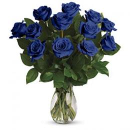 Photo of flowers: Dozen Blue Roses