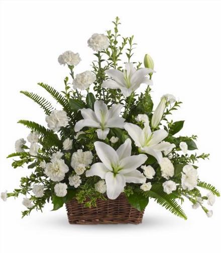 Photo of flowers: Peaceful White Lilies Basket