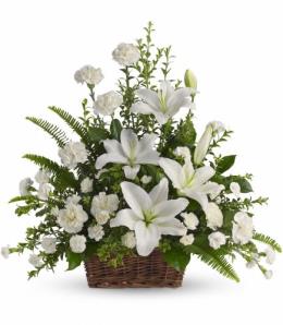 Photo of flowers: Peaceful White Lilies Basket